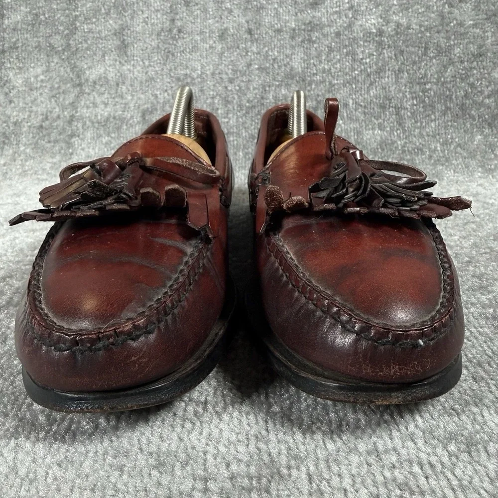 Lands' End Tassel Loafer Men's 9 Burgundy Leather Slip On